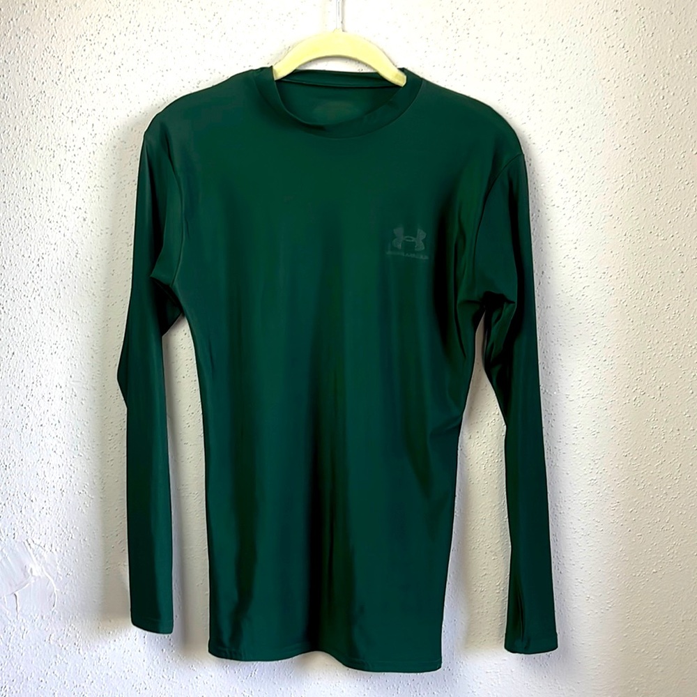 Under Armour Dry-fit Dark Forrest Green Long Sleeve Top Sz S